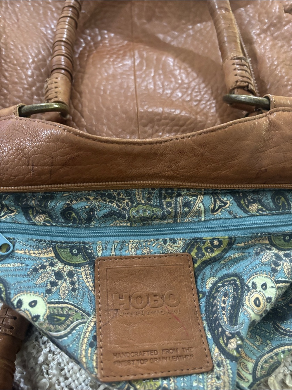 Hobo Tan Leather Satchel Women's Shoulder Handbag - Picture 10 of 12